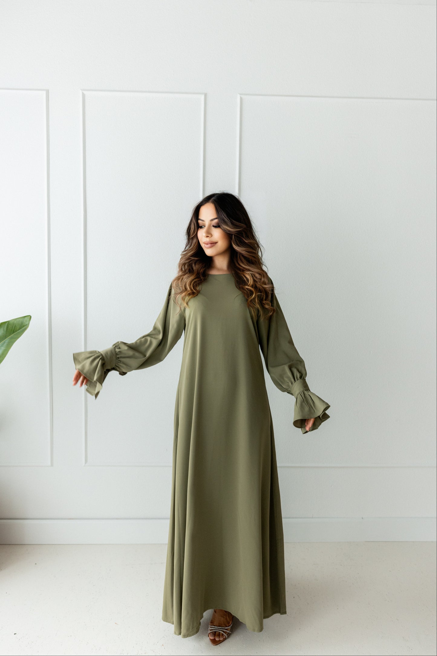 Abaya Rosa x Moss Green