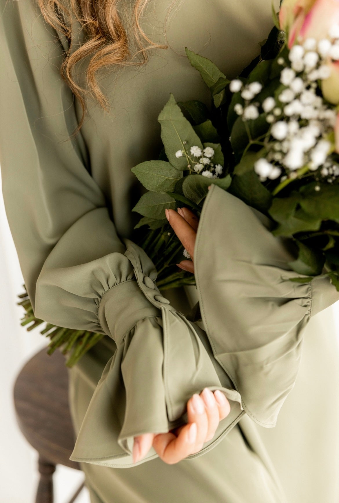 Abaya Rosa x Moss Green